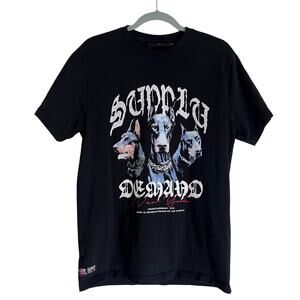 Supply & Demand Brooker Graphic Tee Black Doberman T-Shirt Size M
